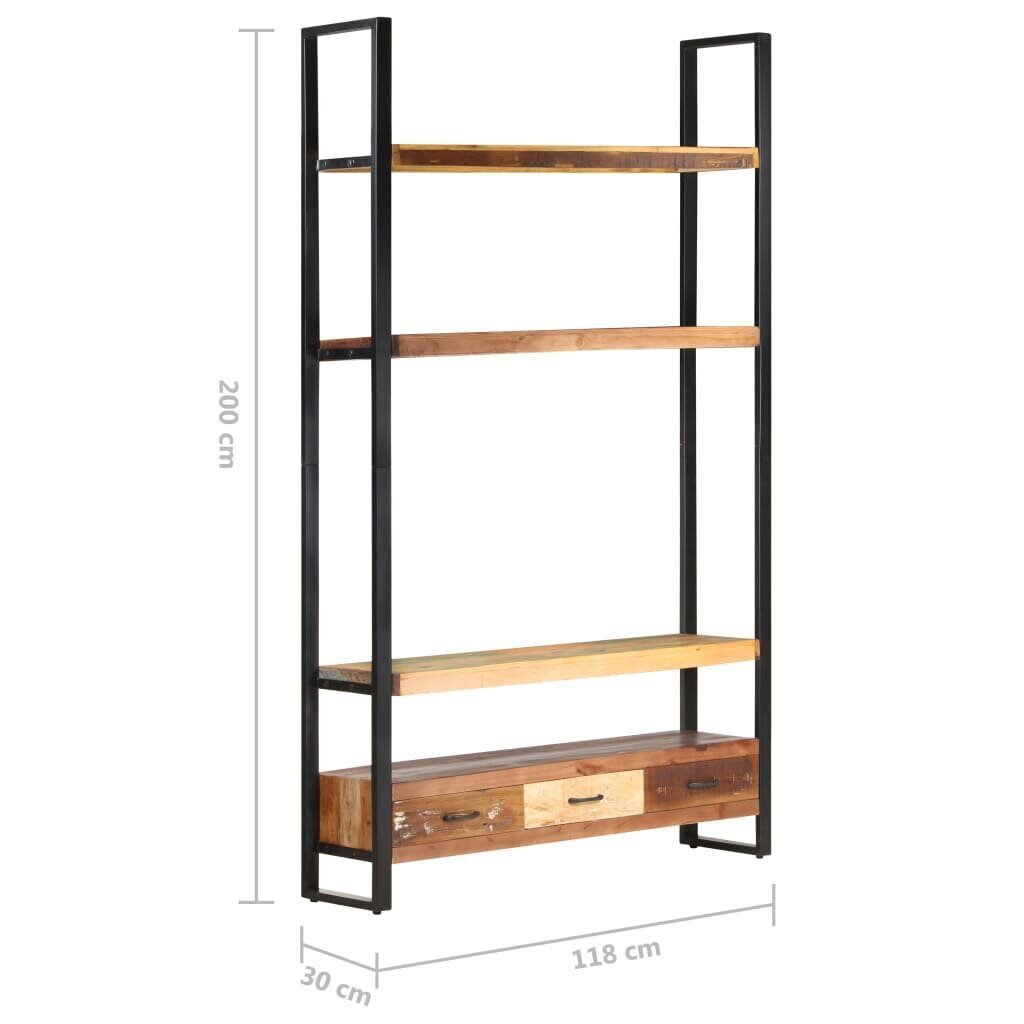 vidaXL puhvetkapp, 118 x 30 x 200 cm, taastatud puit hind ja info | Riiulid | kaup24.ee