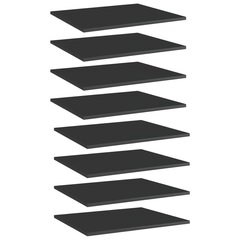 vidaXL riiuliplaadid 8 tk, must, 60x50x1,5 cm, puitlaastplaat hind ja info | Riiulid | kaup24.ee