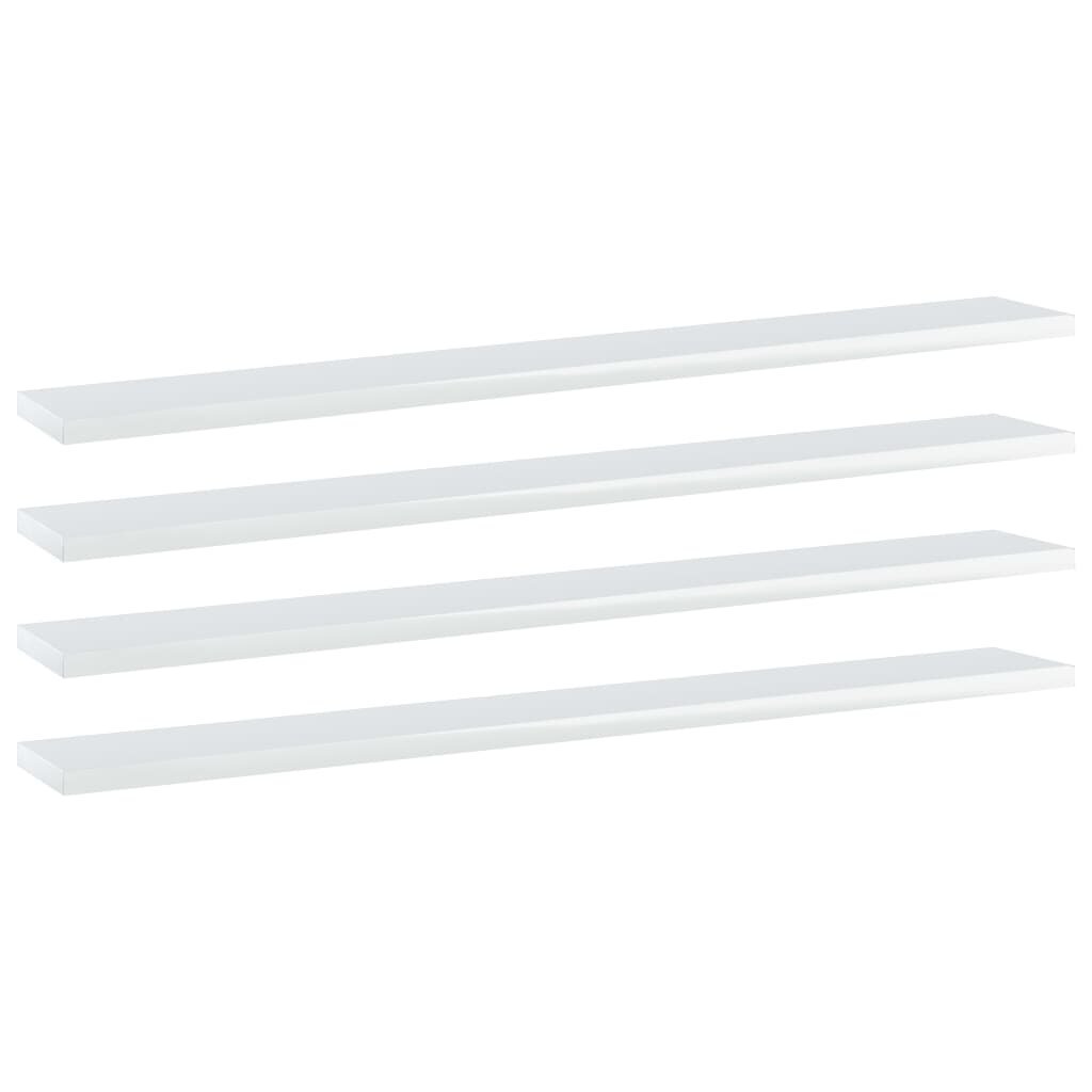 vidaXL riiuliplaadid 4 tk, valge, 80x10x1,5 cm, puitlaastplaat hind ja info | Riiulid | kaup24.ee