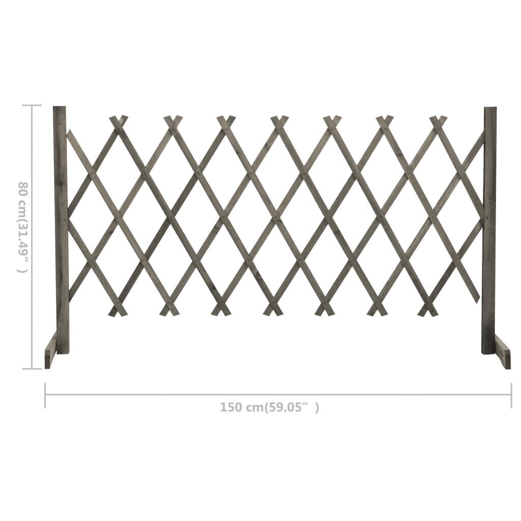 vidaXL aiavõre, hall, 150 x 80 cm, nulupuit hind ja info | Aiad ja tarvikud | kaup24.ee