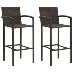 vidaXL baaripukid 2 tk, pruun, polürotang hind ja info | Söögilaua toolid, köögitoolid | kaup24.ee