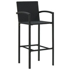 vidaXL baaripukid 2 tk, must, polürotang hind ja info | Söögilaua toolid, köögitoolid | kaup24.ee