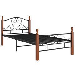 vidaXL voodiraam, must, metall, 100 x 200 cm цена и информация | Кровати | kaup24.ee