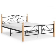 Кровать, металлическая, черная, 140 x 200 см цена и информация | Кровати | kaup24.ee