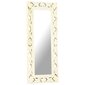 vidaXL, käsitsi nikerdatud peegel, valge, 110 x 50 cm, mangopuit hind ja info | Peeglid | kaup24.ee