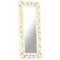 vidaXL, käsitsi nikerdatud peegel, valge, 110 x 50 cm, mangopuit hind ja info | Peeglid | kaup24.ee