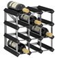 vidaXL veiniriiul 12 pudelile, must, männipuit hind ja info | Riiulid | kaup24.ee