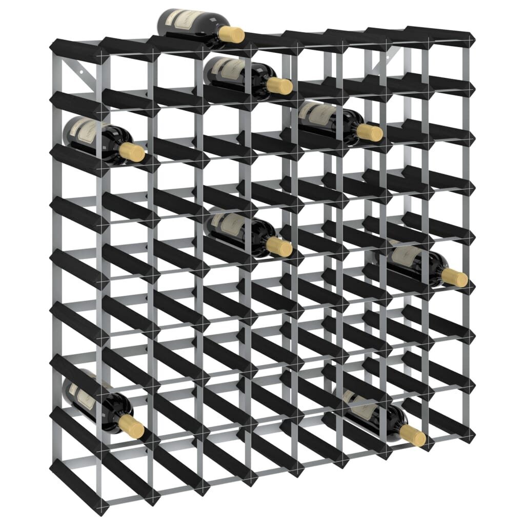 vidaXL veiniriiul 72 pudelile, must, männipuit цена и информация | Riiulid | kaup24.ee