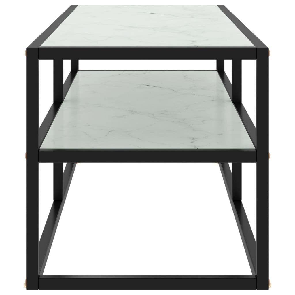 vidaXL telerialus, must, valge marmorklaas, 100 x 40 x 40 cm hind ja info | TV alused | kaup24.ee