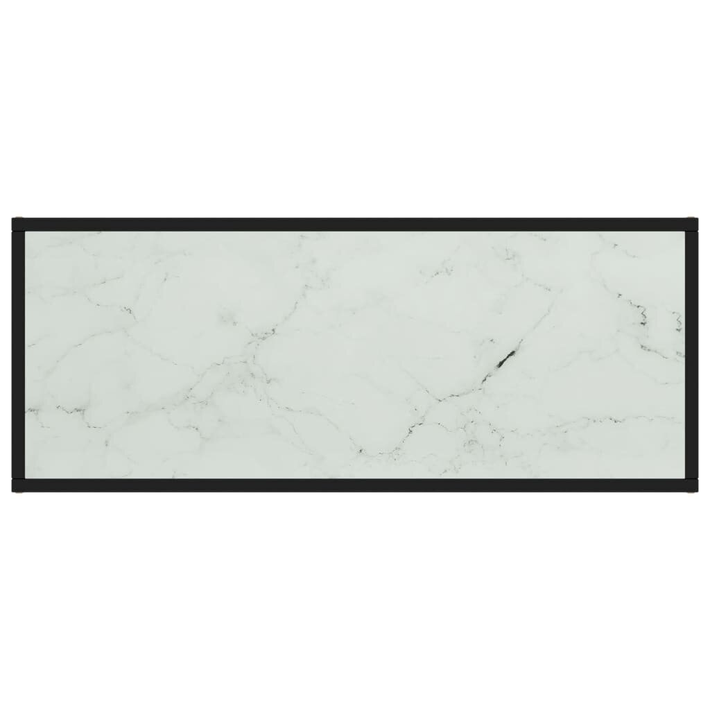 vidaXL telerialus, must, valge marmorklaas, 100 x 40 x 40 cm цена и информация | TV alused | kaup24.ee