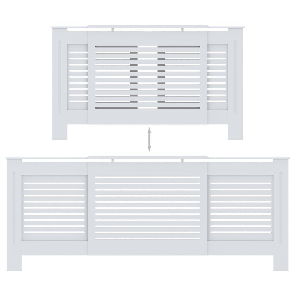 vidaXL MDF radiaatorikate, valge, 205 cm hind ja info | Tarvikud kaminatele ja ahjudele | kaup24.ee