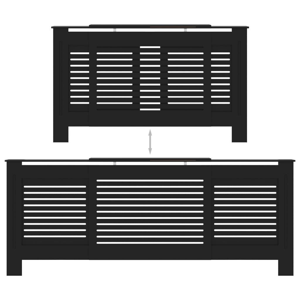 vidaXL MDF radiaatorikate, must, 205 cm hind ja info | Tarvikud kaminatele ja ahjudele | kaup24.ee