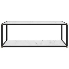 vidaXL kohvilaud, valge, 100 x 50 x 35 cm, karastatud klaas hind ja info | Diivanilauad | kaup24.ee