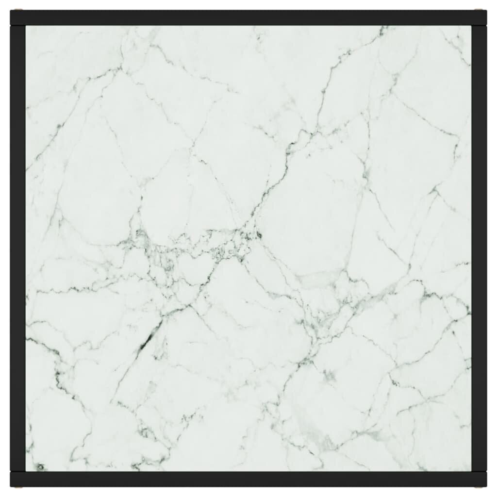 vidaXL kohvilaud, must, valge marmorklaasiga, 60 x 60 x 35 cm цена и информация | Diivanilauad | kaup24.ee