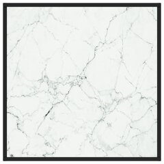 vidaXL kohvilaud, must, valge marmorklaasiga, 80 x 80 x 35 cm hind ja info | Diivanilauad | kaup24.ee