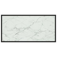 vidaXL kohvilaud, must, valge marmorklaas, 100 x 50 x 35 cm hind ja info | Diivanilauad | kaup24.ee