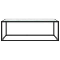 vidaXL kohvilaud, must, valge marmorklaas, 100 x 50 x 35 cm hind ja info | Diivanilauad | kaup24.ee