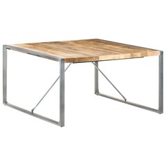 vidaXL söögilaud, 140 x 140 x 75 cm, töötlemata mangopuit hind ja info | Köögi- ja söögilauad | kaup24.ee