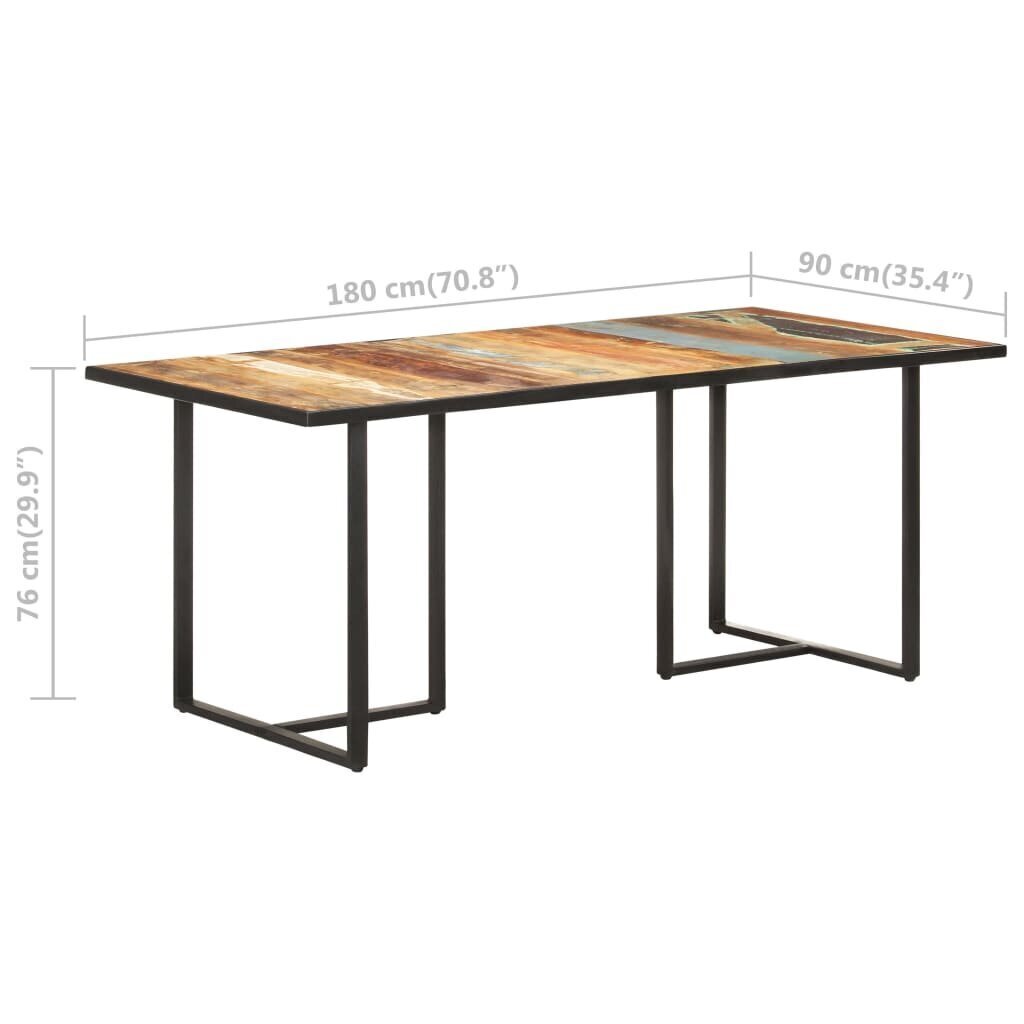 vidaXL söögilaud 180 cm taastatud puidust hind ja info | Köögi- ja söögilauad | kaup24.ee