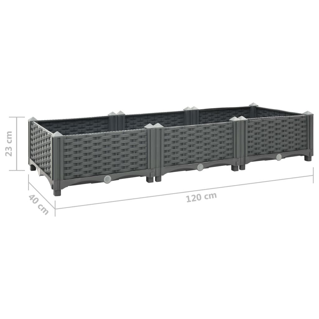 vidaXL taimekast 120 x 40 x 23 cm, polüpropüleen hind ja info | Lillekastid | kaup24.ee