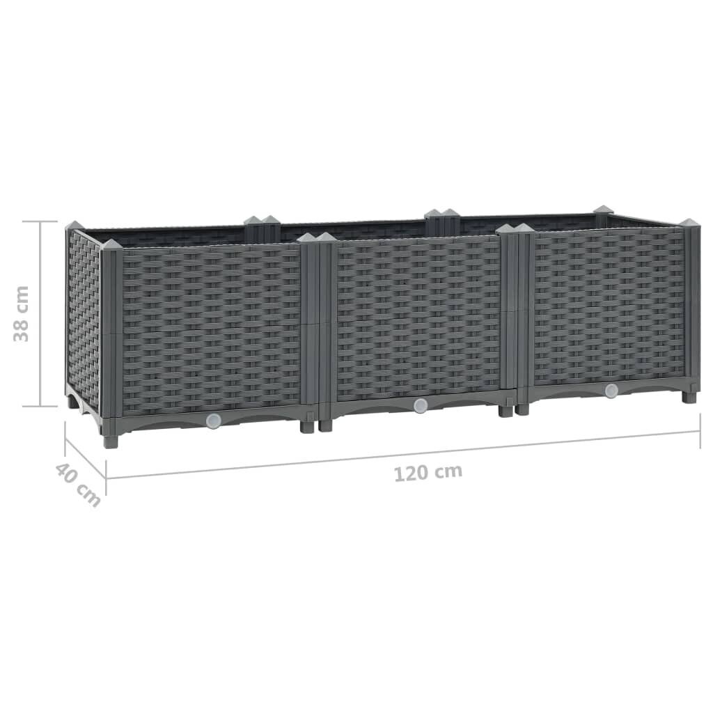 vidaXL taimekast 120 x 40 x 38 cm, polüpropüleen hind ja info | Lillekastid | kaup24.ee