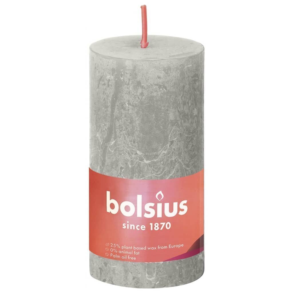 Bolsius sammasküünlad Shine 8 tk 100x50 mm hall hind ja info | Küünlad, küünlajalad | kaup24.ee