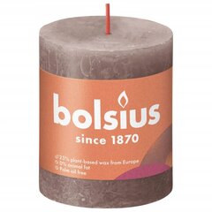 Bolsius sammasküünlad Shine 6 tk 80 x 68 mm pruunikashall цена и информация | Свечи, подсвечники | kaup24.ee