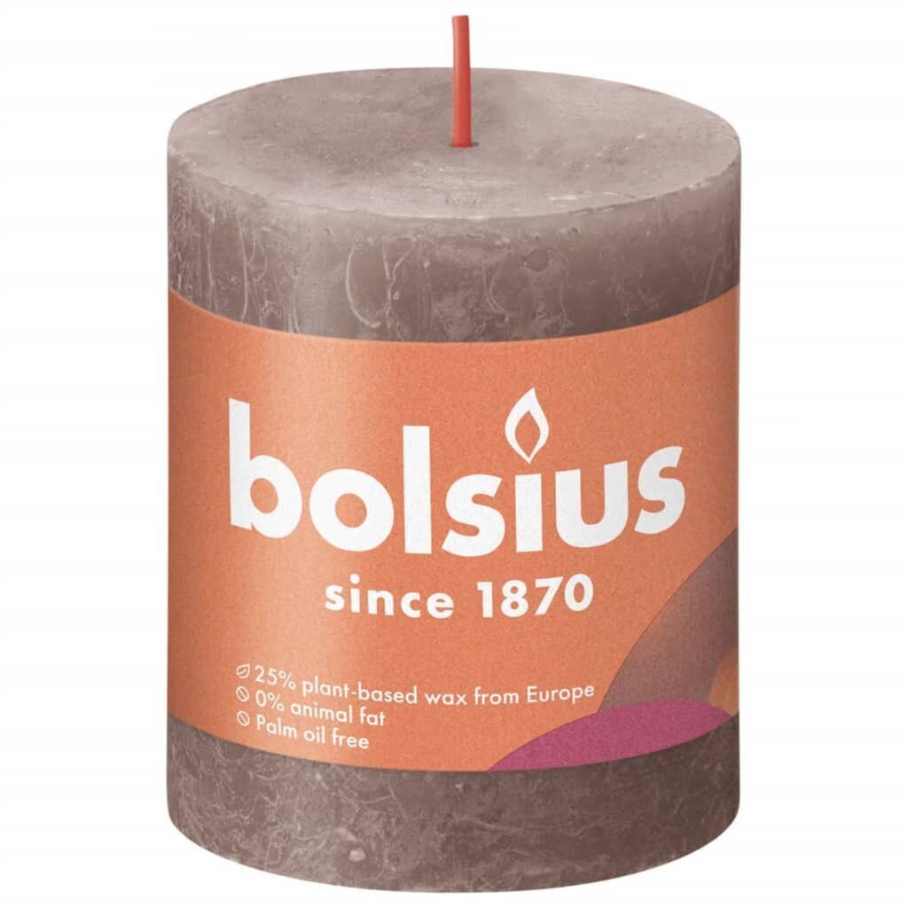 Bolsius sammasküünlad Shine 6 tk 80 x 68 mm pruunikashall hind ja info | Küünlad, küünlajalad | kaup24.ee