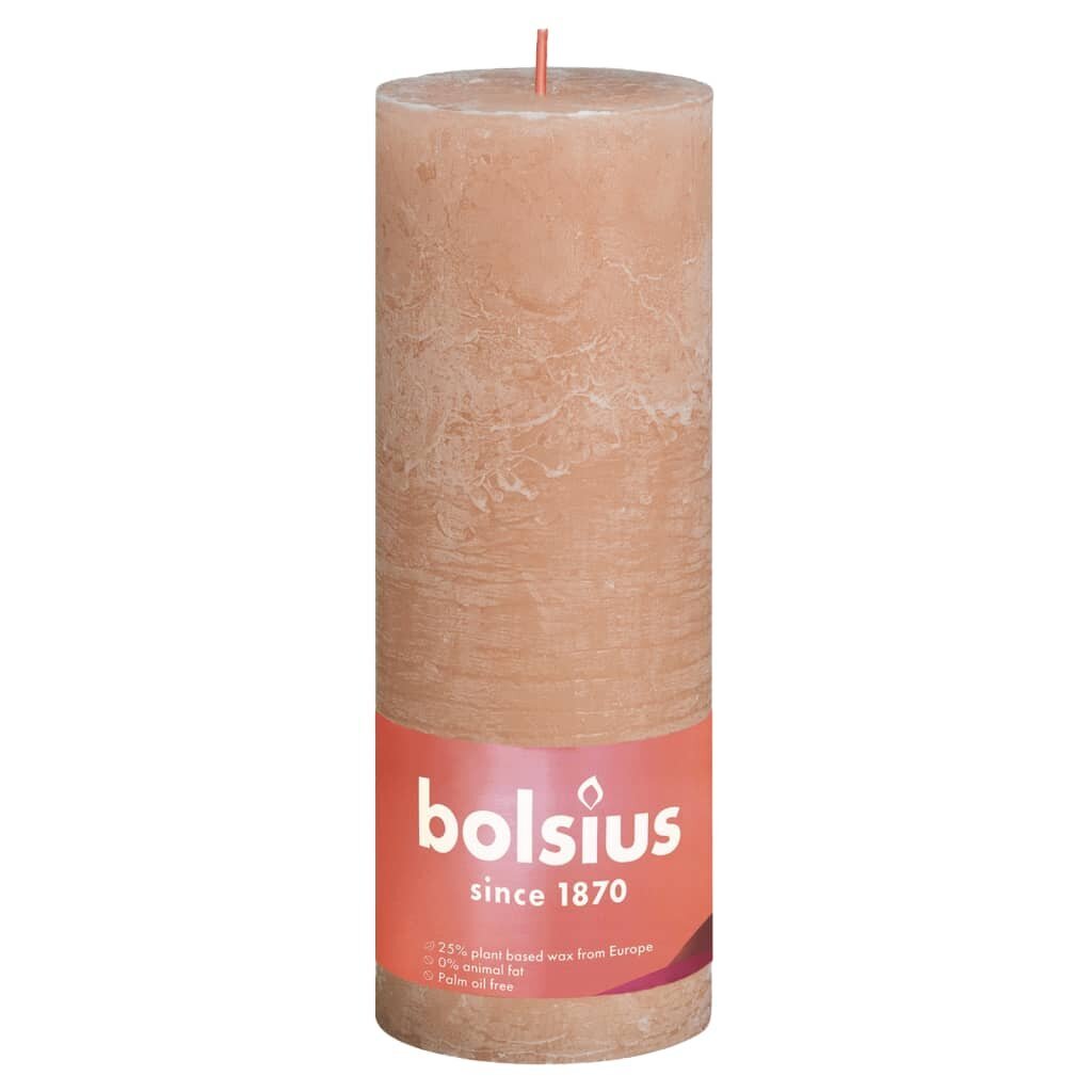 Bolsius sammasküünlad Shine 6 tk 190 x 68 mm roosa hind ja info | Küünlad, küünlajalad | kaup24.ee