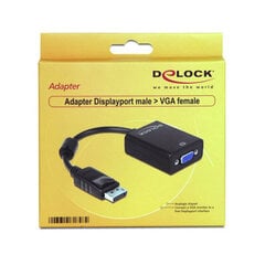 Адаптер Delock Displayport(M)-> VGA(F) 12.5см цена и информация | Адаптер Aten Video Splitter 2 port 450MHz | kaup24.ee