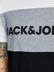 Jack & Jones meeste T-särk 12173968*02, valge / hall 5715210965241 hind ja info | Meeste T-särgid | kaup24.ee