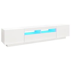vidaXL telerialus LED-tuledega, valge, 200 x 35 x 40 cm hind ja info | TV alused | kaup24.ee