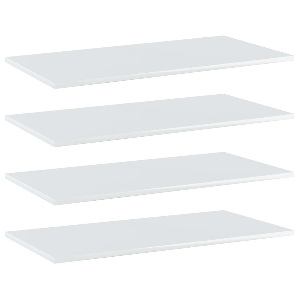 vidaXL riiuliplaadid 4 tk, valge, 80x40x1,5 cm, puitlaastplaat hind ja info | Riiulid | kaup24.ee