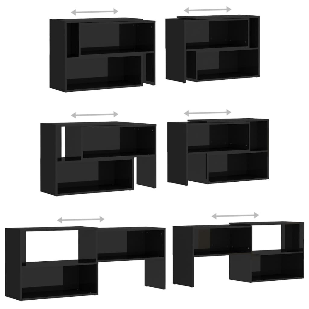 vidaXL telerikapp, kõrgläikega must, 149 x 30 x 52 cm, puitlaastplaat hind ja info | TV alused | kaup24.ee