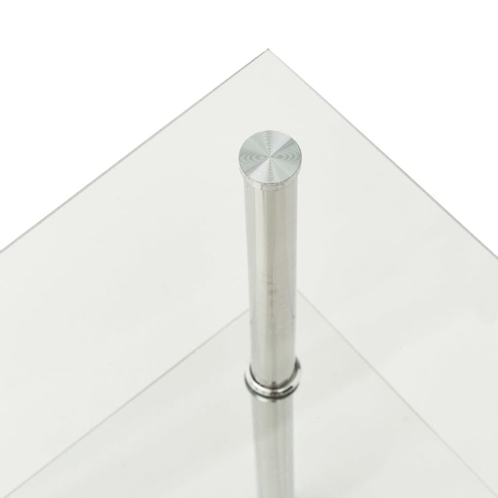 vidaXL 2-korruseline laud, läbipaistev 38x38x50 cm, karastatud klaas hind ja info | Diivanilauad | kaup24.ee