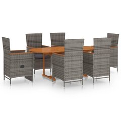 Комплект уличной мебели для столовой зоны из 7 частей, серый цена и информация | Комплекты уличной мебели | kaup24.ee