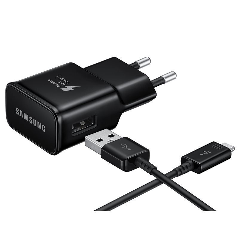 Telefonilaadija Samsung EP-TA20EBECGWW / Quick Charge 3.0 / 15W Original Travel Adapter + Type-C USB, must цена и информация | Mobiiltelefonide laadijad | kaup24.ee