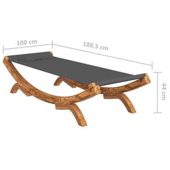 vidaXL võrkkiik, 100 x 188,5 x 44 cm, painutatud puit, antratsiithall hind ja info | Võrkkiiged | kaup24.ee