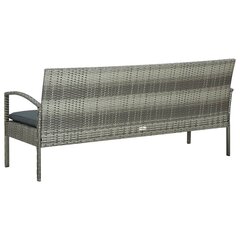 Трехместный диван с подушками, серый цена и информация | Садовые стулья, кресла, пуфы | kaup24.ee