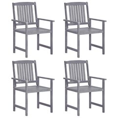 Садовые стулья, 4 шт., серые цена и информация | Садовые стулья, кресла, пуфы | kaup24.ee