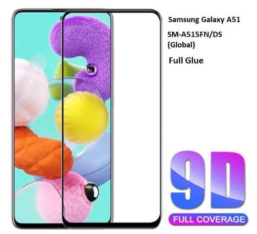 Kaitseklaas Samsung Galaxy A51, 9D karastatud, äärest ääreni hind ja info | Ekraani kaitsekiled | kaup24.ee