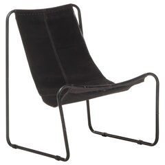 vidaXL lõõgastav tool, must, nahk hind ja info | Aiatoolid | kaup24.ee