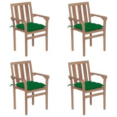 vidaXL virnastatavad aiatoolid toolidega, 4 tk, tiikpuu hind ja info | Aiatoolid | kaup24.ee