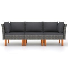 Трехместный диван с подушками, серый цена и информация | Уличные cтулья | kaup24.ee
