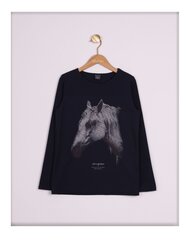 T-särk tüdrukule, must цена и информация | Рубашки для девочек | kaup24.ee