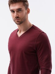 Рубашка с длинными рукавами L136, темно-красная цена и информация | Meeste T-särgid | kaup24.ee