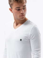 Мужская рубашка Ombre L134 с длинным рукавом, белая цена и информация | Мужские футболки | kaup24.ee