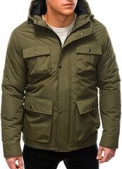 Мужская зимняя куртка с капюшоном Edoti C530, оливково-зеленая цена и информация | Мужские куртки | kaup24.ee