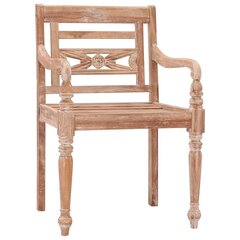 vidaXL bataavia toolid, 2 tk, valge, tiikpuu hind ja info | Aiatoolid | kaup24.ee