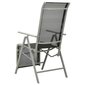 vidaXL allalastava seljatoega tool, tekstileen ja alumiinium, hõbedane hind ja info | Aiatoolid | kaup24.ee